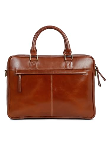 Image of TEAKWOOD LEATHERS Unisex Tan Solid Leather Bag
