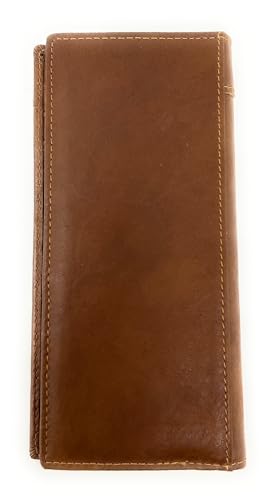 Western Genuine Leather Cowhide Cow fur Star Men's Long Bifold Wallet in 2 colors (Brown)4