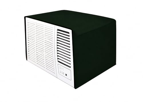 Image of Waterproof Polyester Window AC Cover 1.5 Ton - Indoor & Outdoor Combo Set with Elastic fit | All-Weather Dustproof UV & Scratch Protection, Durable Secure Fit-(Green)