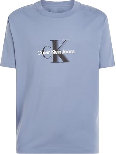 Calvin Klein Camiseta de Manga Corta Hombre Monologo Shift tee de algodón, Azul (Tempest), XS