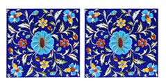 Shiv Kripa Blue Pottery Art Ceramic Tiles (6 x 6 inch, Multicolour)