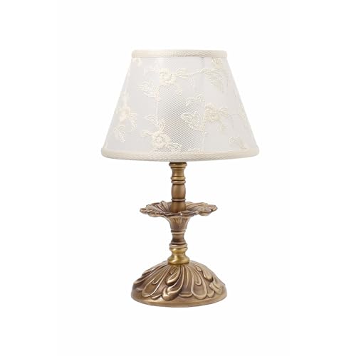 Montatura: 1xE14 FINO 60W Premium luce da tavolo in antico ottone stile liberty e14 fino 60W 230V PER TESSUTO RICAMATO Lampada da comodino camera da letto soggiorno LAMPADE LUCE ILLUMINAZIONE INTERNO LAMPADA DA TAVOLO