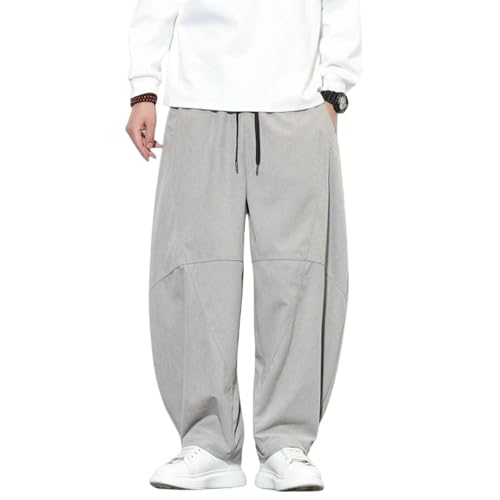 Pantalon sarouel style chinois velours côtelé coupe ample homme casual
