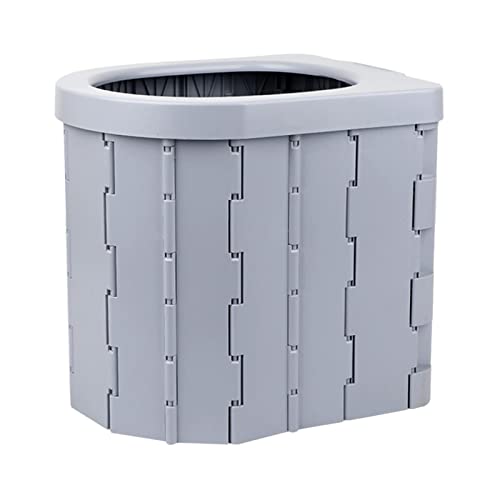 Luzhengyang Portable Folding Toilet for Camping & Travel | Easy Setup, No Cleaning Needed | Multi-Functional Commode for Adults & Kids - Grey