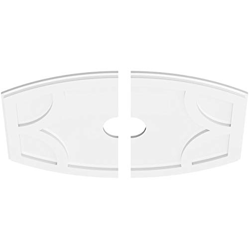 Image of Ekena Millwork CMP30X20KY2-04000 Kailey Architectural Grade PVC Contemporary, Two Piece Urethane Ceiling Medallions 30 inchW x 20 inchH x 4 inchID x 16 1 /4 inchC x 1 inchP