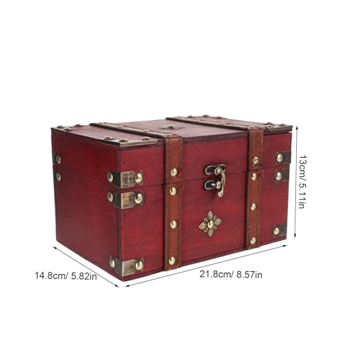 Coffre à bijoux décoratif en bois noble avec finitions artisanales rétro - 3