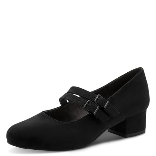 Jana Damen Mary Jane Kleiner Absatz Vegan, Schwarz (Black), 40 EU