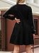 Dokotoo Fall Dresses for Women 2025 V Neck Ribbed Knit Texture Empire Waist Long Sleeve Dress Swing Flared Ruffle A Line Cute Casual Loose Flowy Wedding Guest Party Short Mini Dress Black Small