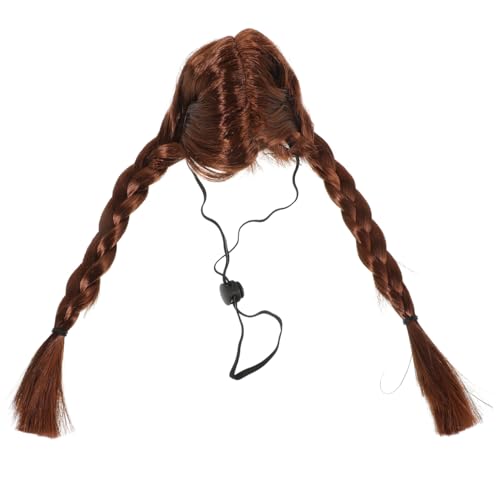 Peluca de disfraz para perros ligera trenzada 35x14x3 cm