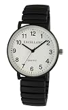 Excellanc Design Orologio da donna opaco bianco nero analogico metallo cinturino elastico flessibile al quarzo