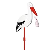 goki 63936 Blumenstecker Storch mit Babytuch, 77 cm lang, Holz, Gartendekoration...