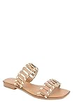 BCBGeneration Womens Fashion Flat Sandal, Tan/Platino, 5.5 US