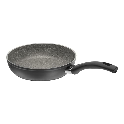 BALLARINI Edelstahl Saute Pfanne mit Silikongriff, 24 cm, Steinoptik Grau, Nonstick, Gas, 2.2 Liter, Bräter