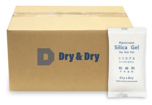 Dry & Dry 500 Gram [50 Packets] Silica Gel Packets Desiccants, Silica Packets - Rechargeable Silica...