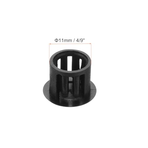 Image of MECCANIXITY 100PCS 11mm(3 /8 inch) Black Plastic Hole Plugs, Flush Type Panel Hole Plugs Insert End Caps for Locking Hole Tubes Furniture Cabinet