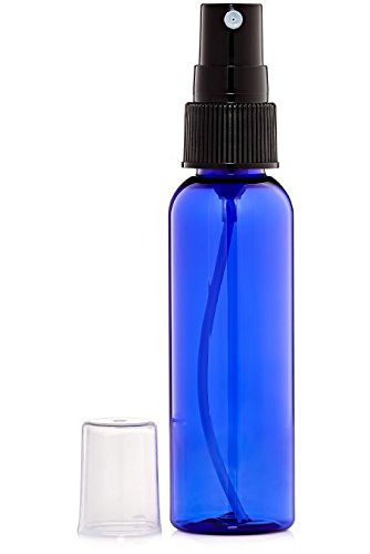 8 Oz Plastic PET Bullet Bottle (Blue) with Black Fine Mist Sprayer (Set ...