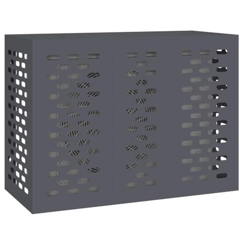 vidaXL Funda para Aire Acondicionado Antracita 110 x 50 x 80 cm Acero, Funda para Aire Acondicionado, Rectangular, diseño Moderno, protección al Aire Libre, Esencial para terraza