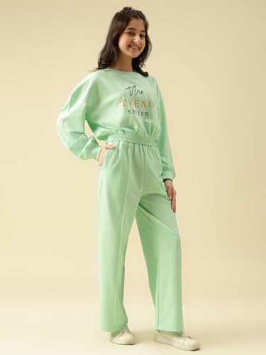 Image of Li'l Tomatoes Girls Tracksuit Set| Winter Looper Sweatshirt with Pajama| Kids Casual Co-Ord Set| 9-16 Years