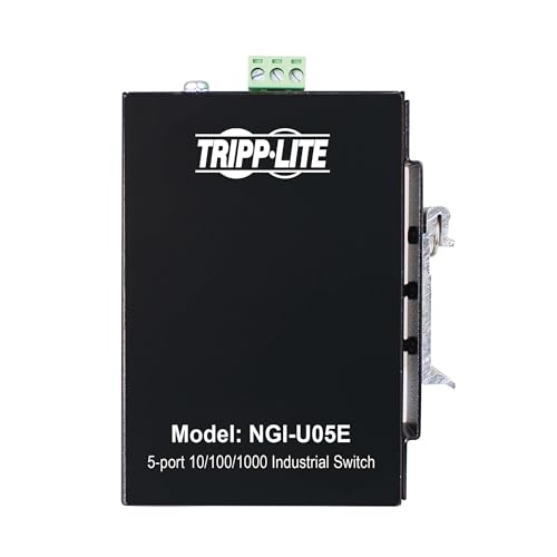 Image of Tripp Lite 5-Port Industrial Gigabit Ethernet Switch with Ethernet /IP Quality of Service (EIP QoS), Unmanaged, DIN Rail & Wall Mounting, -40 to 75C Temperature Range, 3-Year Warranty (NGI-U05E)
