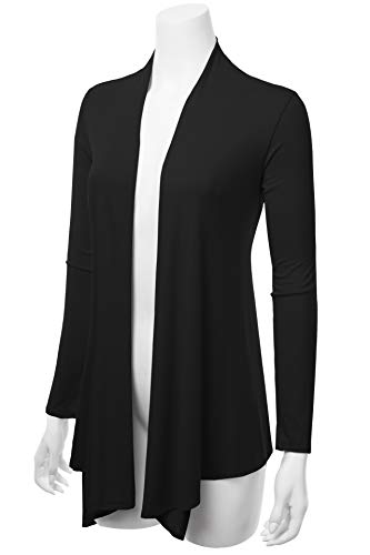 Image of Women's Drape Front Open Cardigan Long Sleeve (S-2X, Made in USA)