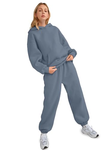 Image of AUTOMET Womens 2 Piece Lounge Sweatsuit Fall Fashion Matching Sweat Sets | Oversized Fall Hoodies & Baggy Jogger Sweatpants Fashion 2026 Outfits