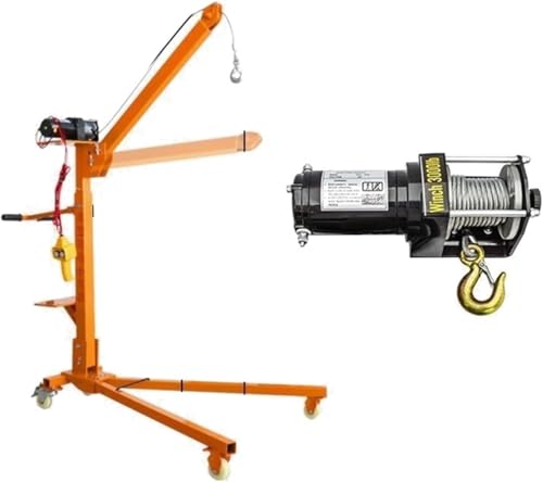 Grúa Plegable Manual/eléctrica, grúa portátil pequeña, polipasto para vehículos domésticos (Color: eléctrica, 12 V, 200 kg)