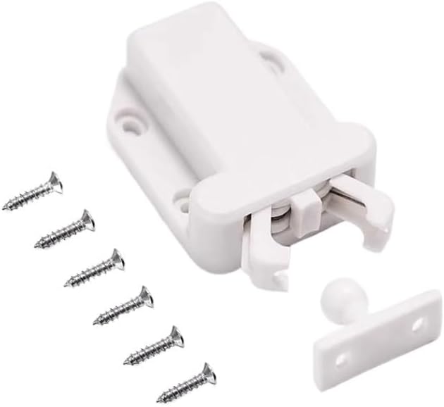 1/4sets of Door Closers, White Rebound Door Buckles, Suitable for cabinets, wardrobes, Shoe cabinets, Furniture Door Accessories(4sets)