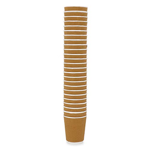 [150 ml, 50 Count, Brown Disposable Ripple Paper Cups | Eco-Friendly & Heat-Resistant Cups for Wedding, Party, Picnic, Cafes | Ideal for Tea, Coffee, Juice & Water