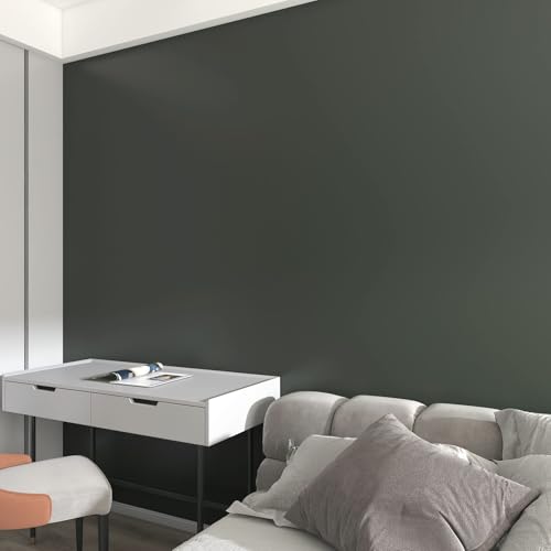 Decotalk - 30cm x 5m Dark Green Peel and Stick Wallpaper Waterproof Vinyl Wallpaper Wall Decor