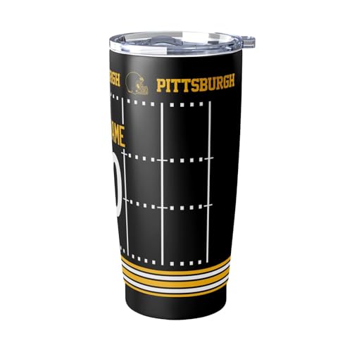 Image of ANTKING Pittsburgh Tumbler 20 oz Travel Coffee Cup for Men Women Boy Custom Name Number Gifts