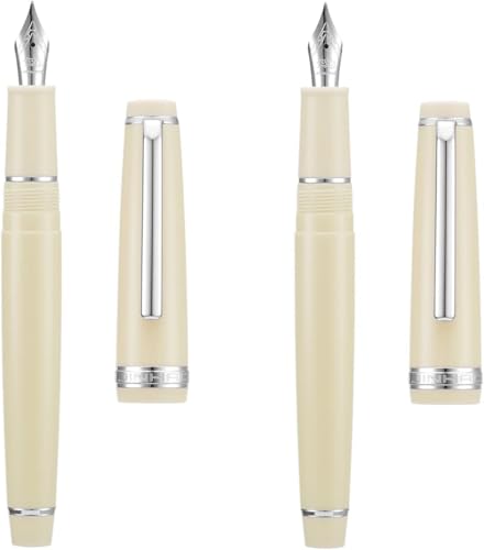 Stylo-plume EF en résine ivoire et argent INFRI pour une écriture fluide