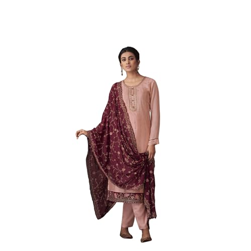 Kurta indien de cérémonie en soie rose tenue de mariage élégante et fluide