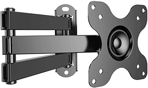 Support Murale TV PERLESMITH pour téléviseurs 10-30 Pouces -Inclinable Rotatifs et Rallonges de 35 cm - Convient aux TVs Plats et Courbés jusqu'à 15 kg- VESA 100X100 / 75X75mm Cover
