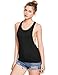 SweatyRocks Women's Sleeveless Flowy Loose Fit Racerback Yoga Workout Tank Top Black Medium