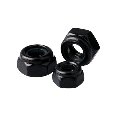 KIZUNA Tools 2/10個 DIN985 M2 M2.5 M3 M4 M5 M6 M8 M10 M12 ブラック 304 ステンレススチール 六角六角セルフロックロックナット ナイロンインサートロックナット(10pcs M4)