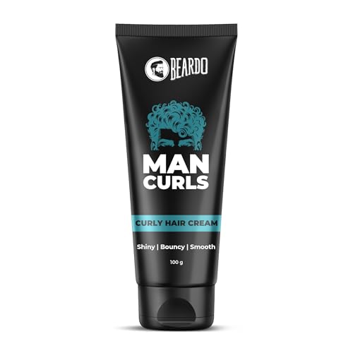 Beardo Man Curls 100g | Curly Hair Cream for Bouncy, Shiny & Defined Curls | Flaxseed Gel for Hair, Leave in Cream, Hair Styling Cream for Men & Women