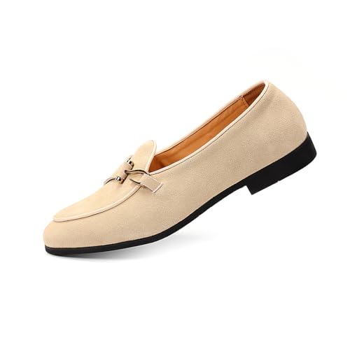 Genuine Leather Loafers for Men Suede Monk Strap Slip-On Casual Shoes2