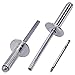 Produktbild SKIR'CO (30 Stück) Großer Flansch Aluminium Blindnieten 5,0 x 25 mm, Stahldorn, Bohrer enthalten