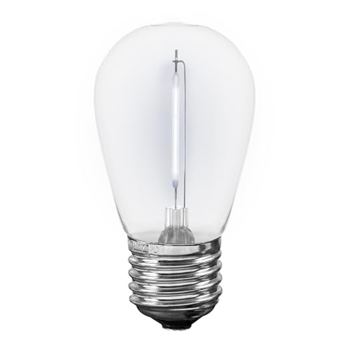 Novelty Lights Outdoor String Light Replacement Bulbs, 25 Pack S14 LED Edison Shatterproof Plastic, E26 Base, 30,000-Hour Lifespan, 5000K Pure White - Thumbnail 5