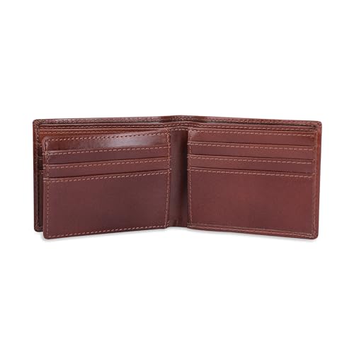 The Antiq Leather Wallet for men with RFID Blocking, Gift for Him, Bifold Wallets with 9 Credit Cards 1 ID Window, Wallet for Men, Men's Purse, Currency Organiser Single ID Wallet (Wine)