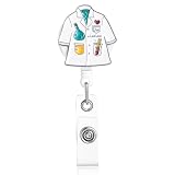 MEDFOLY Lab Coat Badge Reel Retractable Science ID Badge Holder Clip