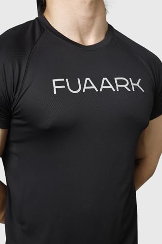 Image of FUAARK Men's Aura Textured Round Neck Regular Fit Gym Sports T-Shirt