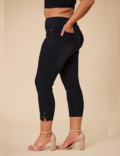 Women Plus Size Stretch Denim Jeggings Pull Elastic Waist Slimming Tummy Skinny Pants for Daily Casual Office Travel3