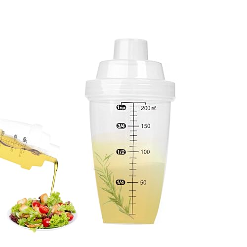 Mélangeur Vinaigrette 200 ml Plastique Sauce Mélangeur pour Salade,marinades - Melangeur Vinaigrette Gradué Shaker - Anti-Fuite - Plastique Dur