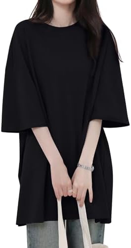 Women's T-Shirt, 3/4 Sleeve, Ultra Oversized Size, Thin Looking Your Upper Arms, New Look for Summer