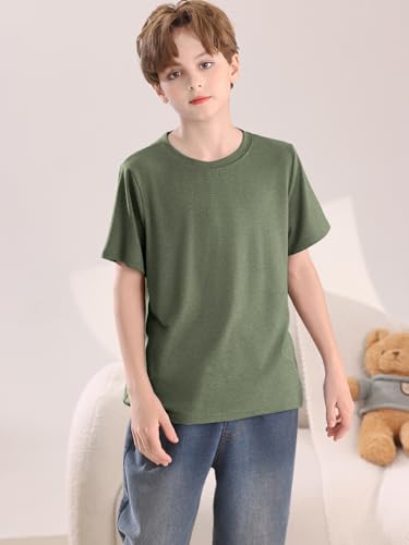 Boys Short Sleeve Shirts Kids Summer Crewneck T-Shirt Casual Tops Tees 5-14 Years4