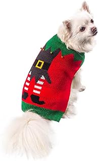 AllPetSolutions Christmas Dog Jumper | Warm Festive Dog Elf Outfit | Pet Xmas Gift | Christmas Costume Sweater for Dogs | Soft Knitted Puppy Xmas Pullover Vest | Small