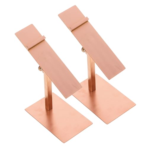 Happyyami Metal Shoe Holder Adjustable Height 2pcs Shoe Riser Rack for Shop Home Display