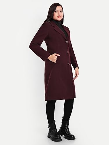 Image of HAUTEMODA Women's Winter Coat Trench Long Sleeves Over Coat With Pocket single Breasted