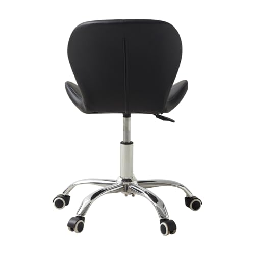 Cadeira Slim Office Estofada Conthey Preta Base Giratória Cromada